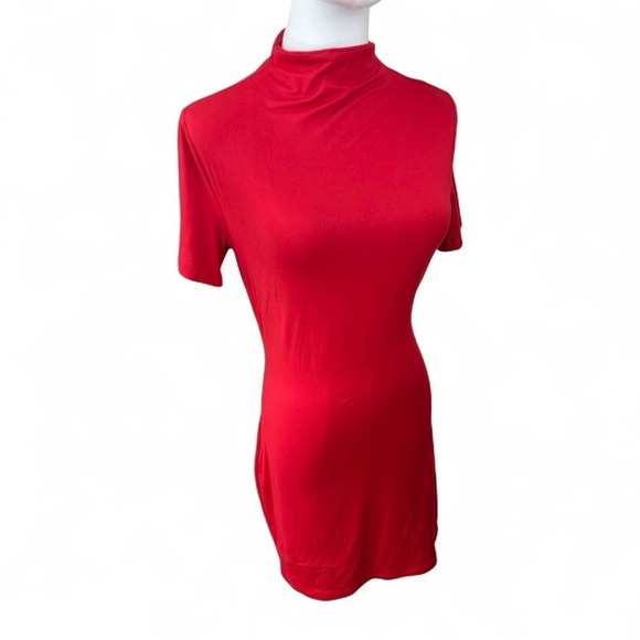 Naked Wardrobe NWT Size Large‎ Red tshirt short sleeve mini dress - Picture 3 of 12